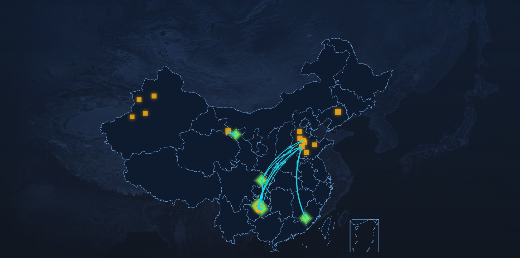 贵州磷化数据流向地图